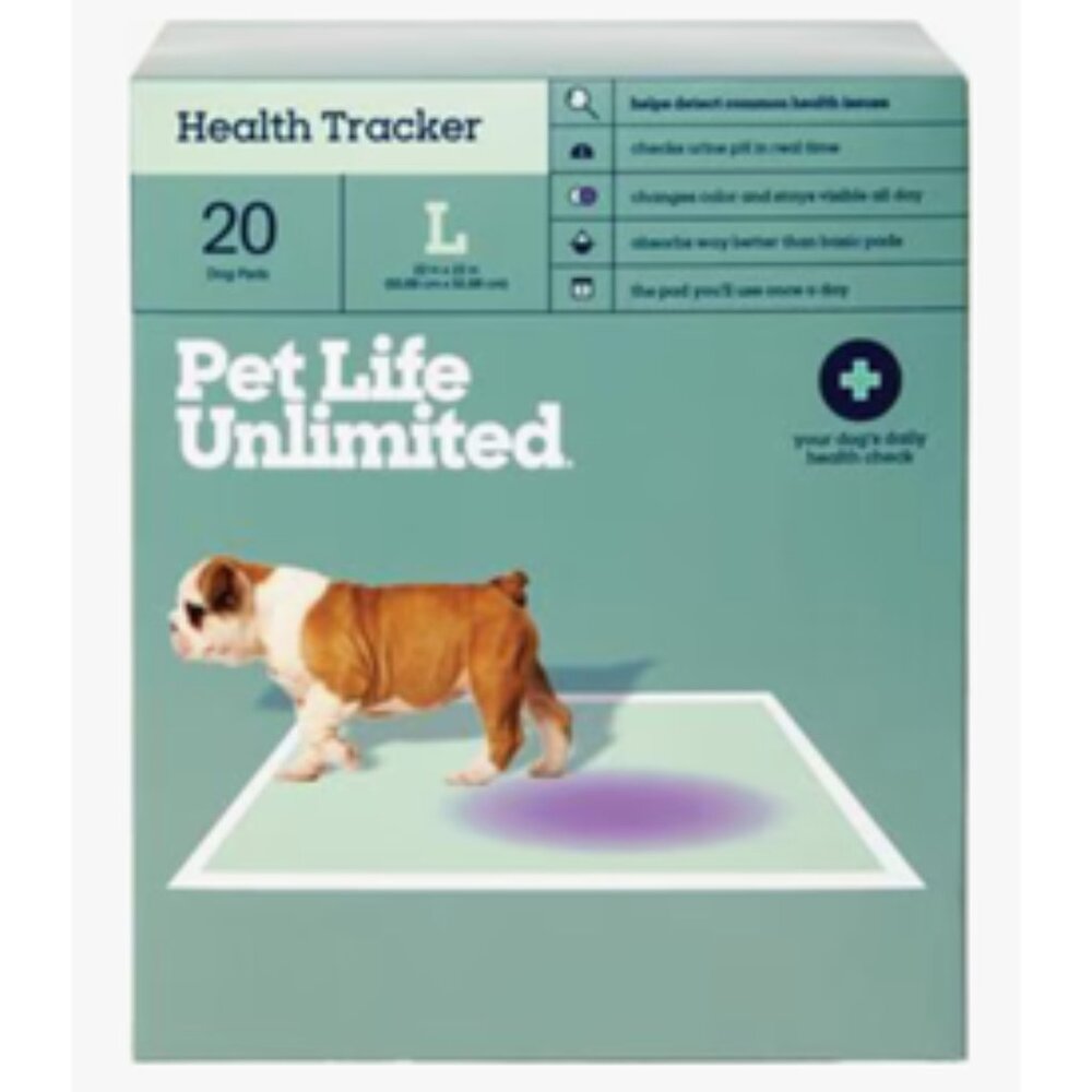 Pet Life Unlimited Health Tracker 20 Unscented Dog Pee Pads, Large: 22" x 22"